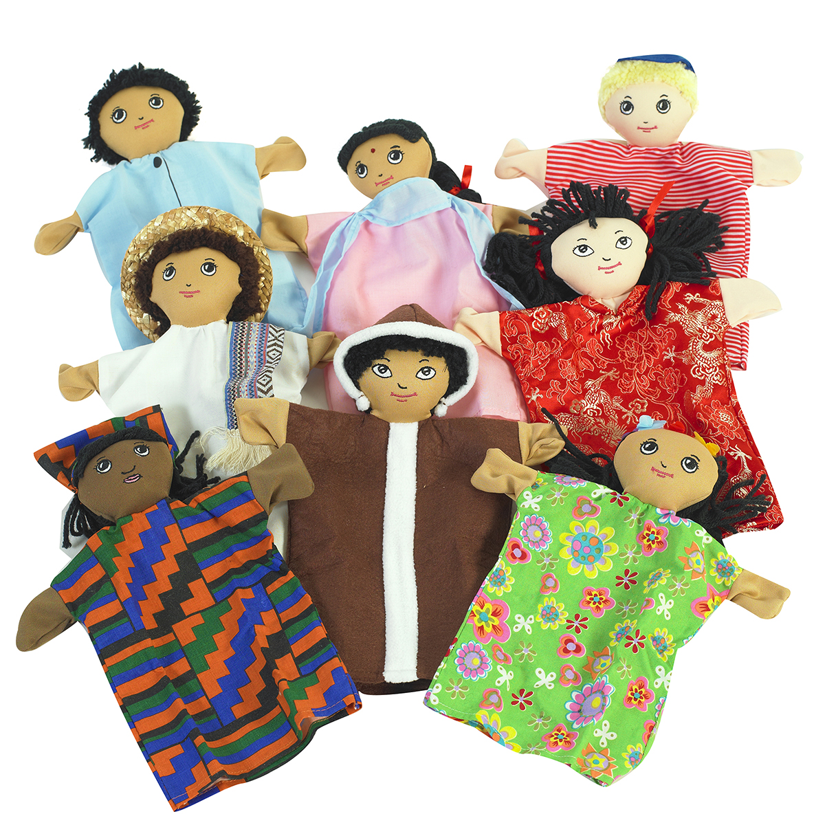 Multicultural Puppets Set of 8 Schools In