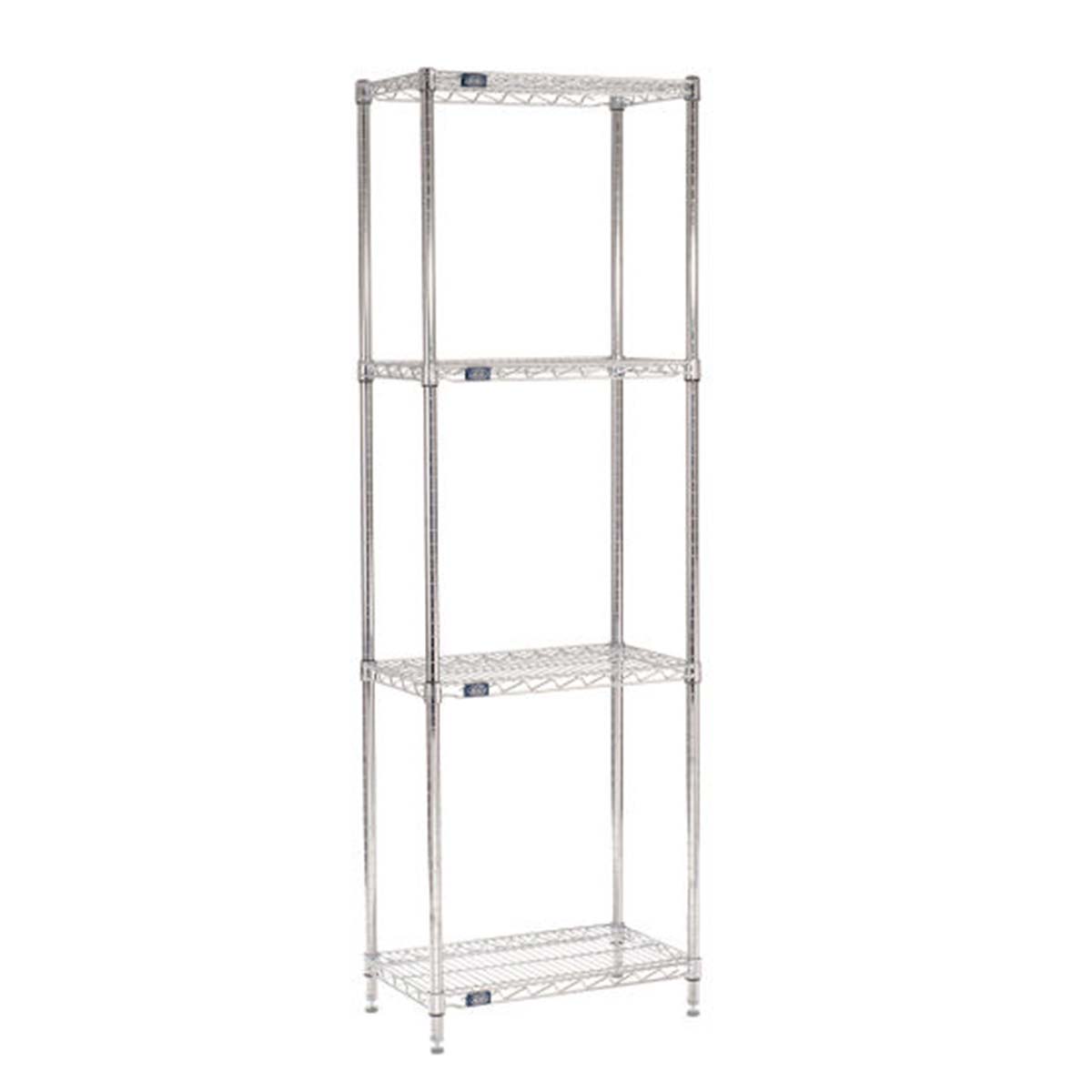 Nexel Chrome Wire Shelving 4 Shelves Starter 30"W x 14"D x 74"H