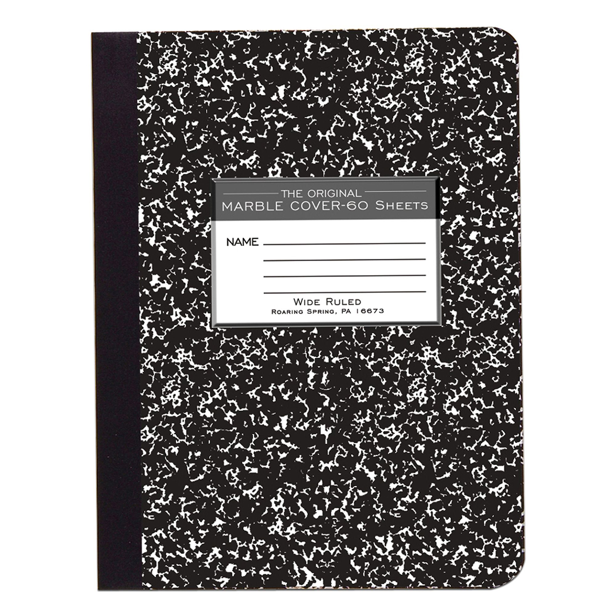 Marble Composition Notebook w/h Hard Cover - Wide Ruled - 60 Sheets ...