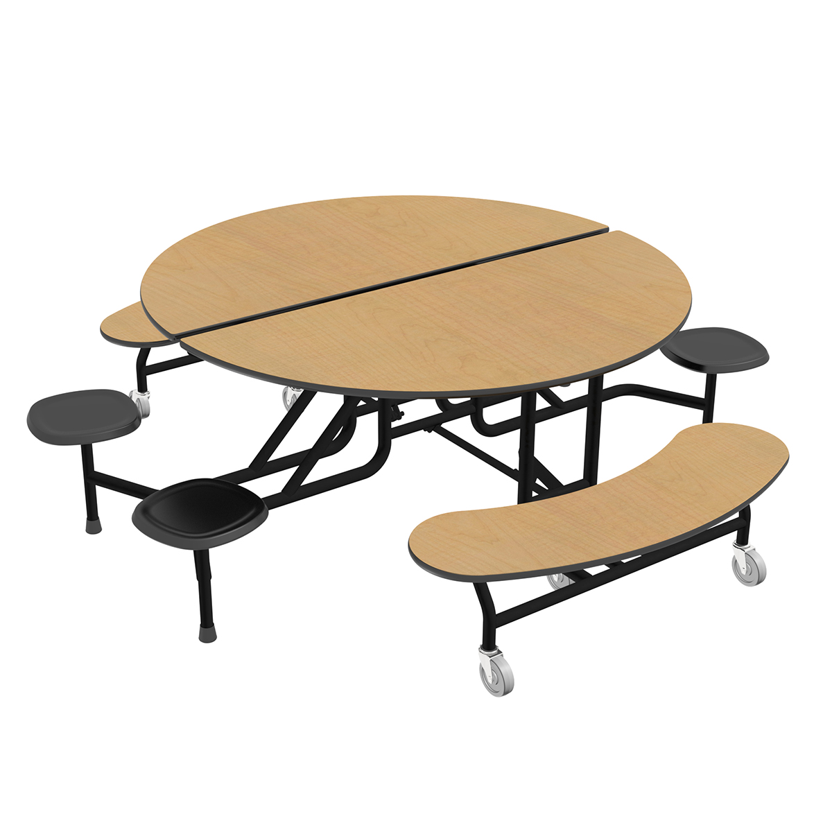 Round Mobile Stool/Bench Cafeteria Tables SCHOOLSin