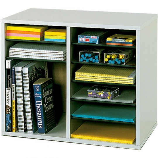 Wood Literature Organizer 12 Adjustable Compartments Schools In