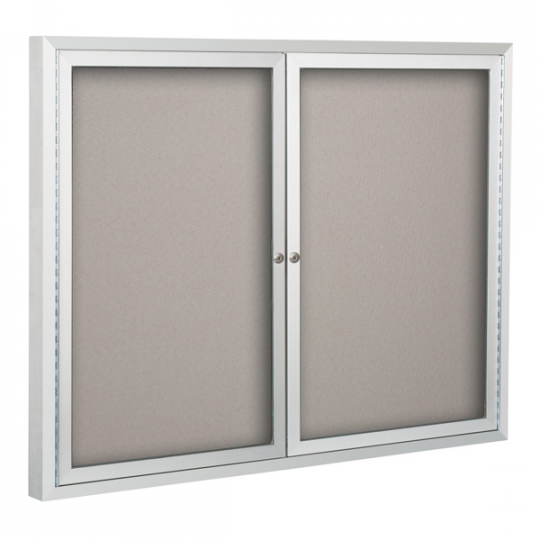 Deluxe Enclosed Vinyl Bulletin Board with Aluminum Frame 4'H x 4'W