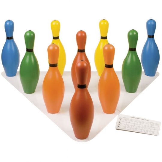 MultiColor Plastic Bowling Pin Set 10 Pins Schools In
