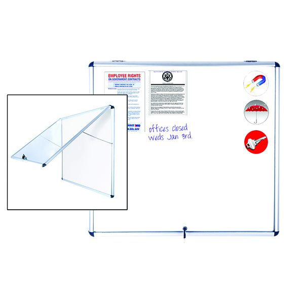 Outdoor Waterproof Enclosed Whiteboard 38 1/4"H x 47"W