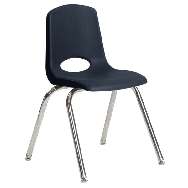 16" Stackable School Chair Chrome Legs & Swivel Glides SCHOOLSin