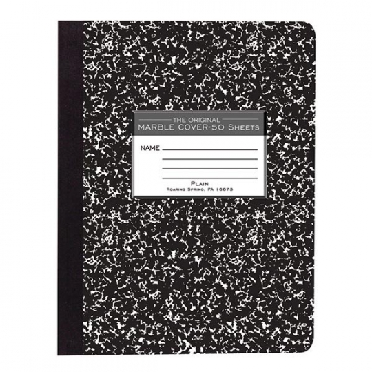 Marble Composition Notebook with Hard Cover Unruled 50 Sheets