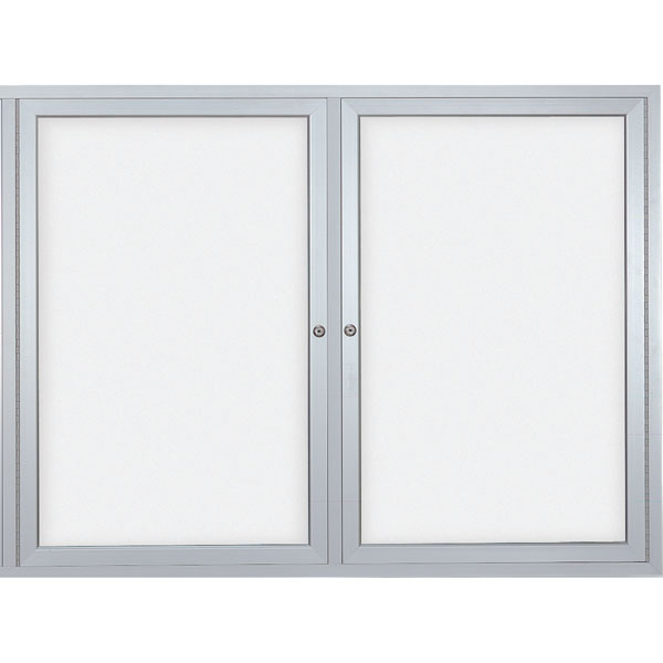 Outdoor Enclosed Wet/Dry Erase Board Two Doors 48"W x 36"H Schools In