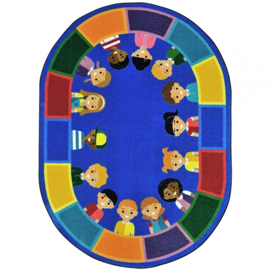All of Us Together Classroom Rug Oval 5' 4"W x 7' 8"L Schools In