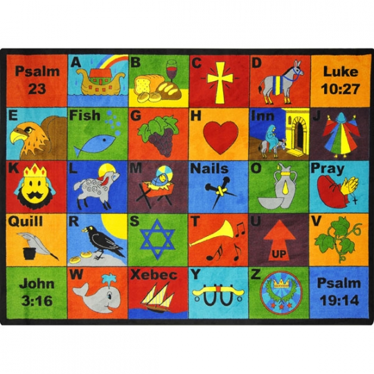 Bible Phonics Rug Rectangle 3' 10"W x 5' 4"L Schools In