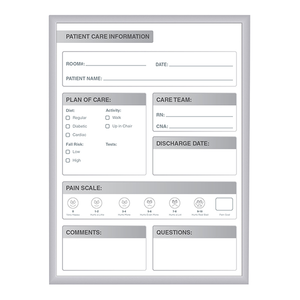 InRoom Patient Whiteboard 18"H x 24"W Schools In